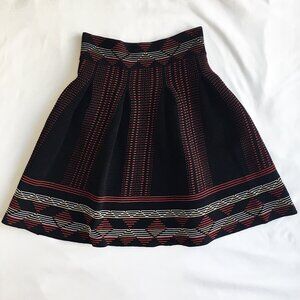 MAJE Jordy Graphic-print Stretch-knit Skirt In Black (Size 1)